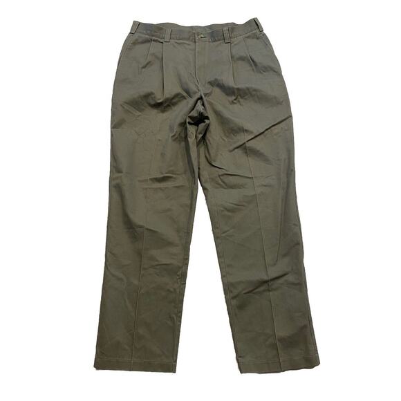 Vintage Tommy Hilfiger Mens 36X32 Dark Khaki Casual Dress Pants Workwear - Picture 1 of 5